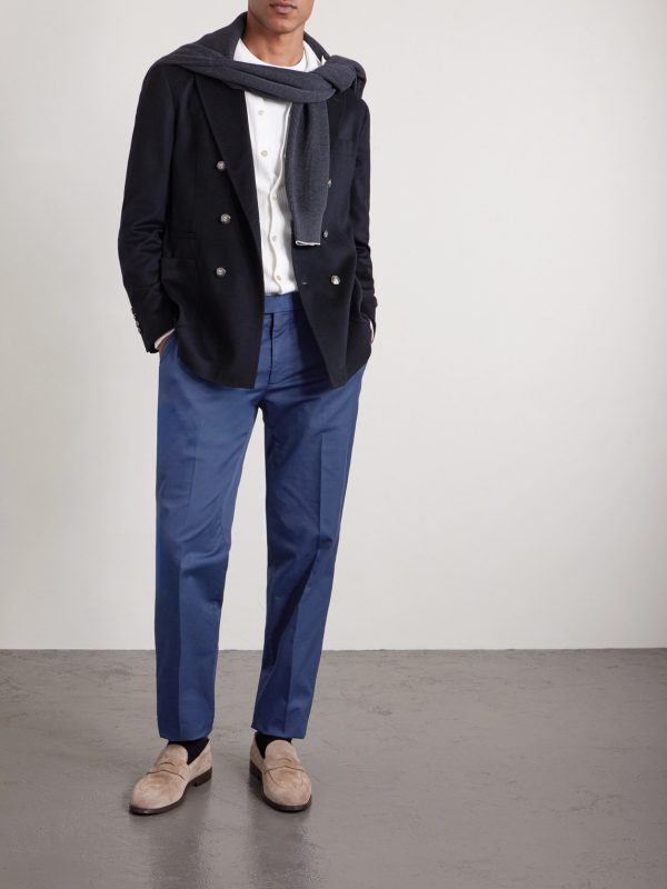 Slim-Fit Stretch-Cotton Twill Trousers - OU Slim-Fit Stretch-Cotton Twill Trousers - OU