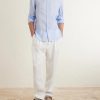 Tapered Pleated Linen-Twill Drawstring Trousers - OU Tapered Pleated Linen-Twill Drawstring Trousers - OU