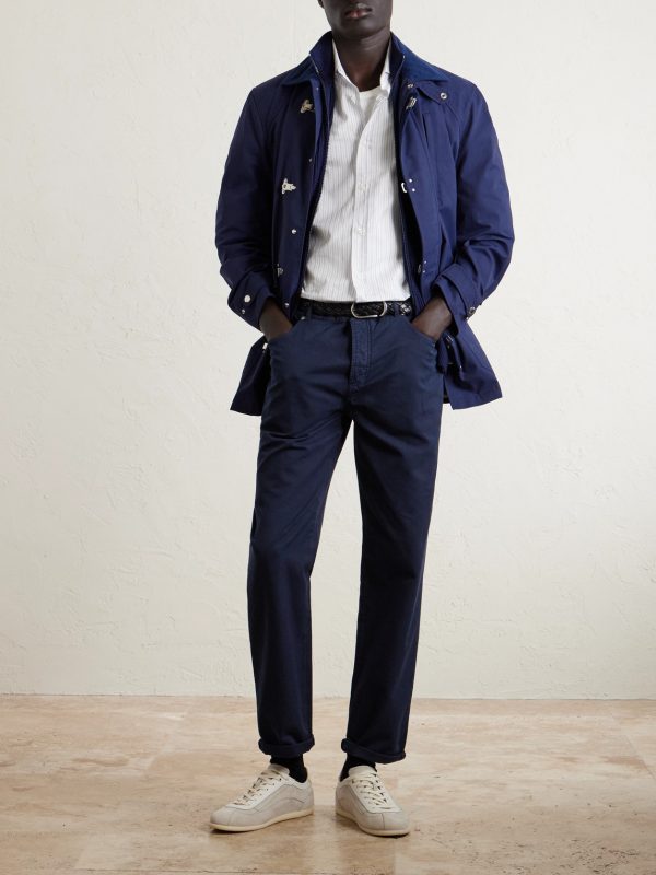 Logo- Embroidered Straight-Leg Cotton-Twill Trousers - OU Logo- Embroidered Straight-Leg Cotton-Twill Trousers - OU