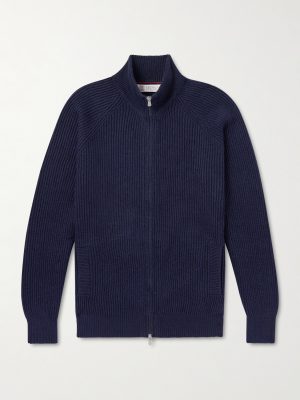 Ribbed Cotton Zip-Up Sweater Ribbed Cotton Zip-Up Sweater