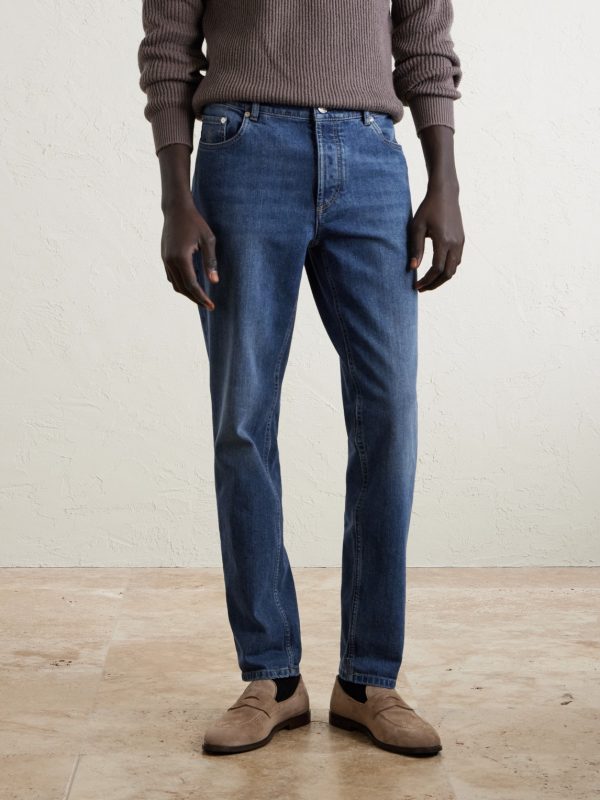 Slim-Fit Straight-Leg Logo-Embroidered Jeans - FR Slim-Fit Straight-Leg Logo-Embroidered Jeans - FR