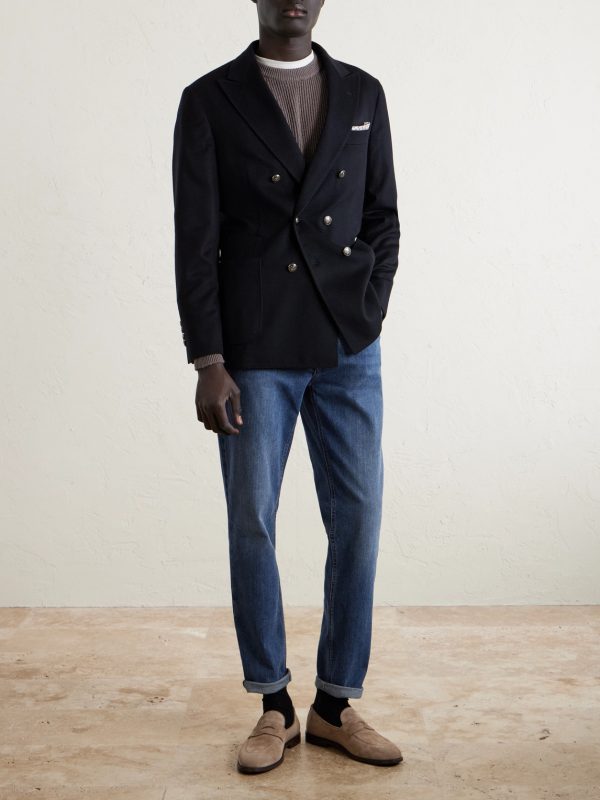 Slim-Fit Straight-Leg Logo-Embroidered Jeans - OU Slim-Fit Straight-Leg Logo-Embroidered Jeans - OU