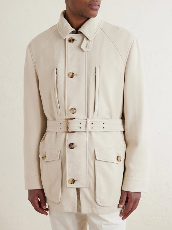 Belted Leather Jacket - FR Belted Leather Jacket - FR
