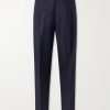 Tapered Pleated Cotton and Linen-Blend Trousers Tapered Pleated Cotton and Linen-Blend Trousers