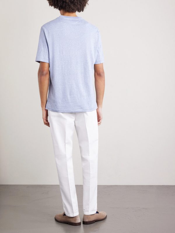 Slub Linen and Cotton-Blend Jersey T-Shirt - BK Slub Linen and Cotton-Blend Jersey T-Shirt - BK