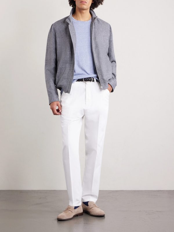 Slub Linen and Cotton-Blend Jersey T-Shirt - OU Slub Linen and Cotton-Blend Jersey T-Shirt - OU