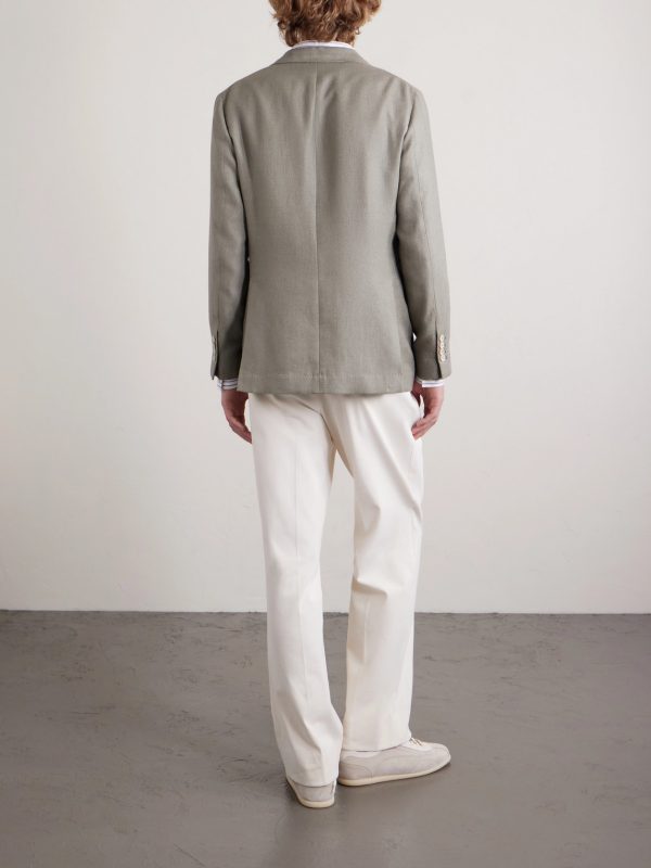 Silk, Linen and Wool-Blend Blazer - BK Silk, Linen and Wool-Blend Blazer - BK