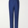 Straight-Leg Pleated Virgin Wool Suit Trousers