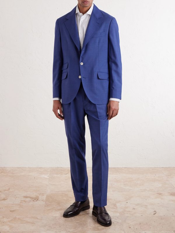 Straight-Leg Pleated Virgin Wool Suit Trousers - OU2