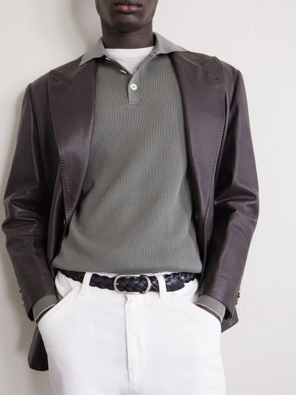 Ribbed Cotton Polo Shirt - CU Ribbed Cotton Polo Shirt - CU