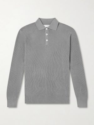 Ribbed Cotton Polo Shirt Ribbed Cotton Polo Shirt