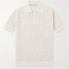 Ribbed Linen and Cotton-Blend Polo Shirt Ribbed Linen and Cotton-Blend Polo Shirt