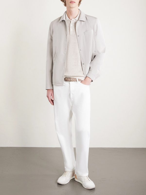 Ribbed Linen and Cotton-Blend Polo Shirt - OU Ribbed Linen and Cotton-Blend Polo Shirt - OU