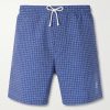 Straight-Leg Mid-Length Logo-Embroidered Printed Swim Shorts Straight-Leg Mid-Length Logo-Embroidered Printed Swim Shorts