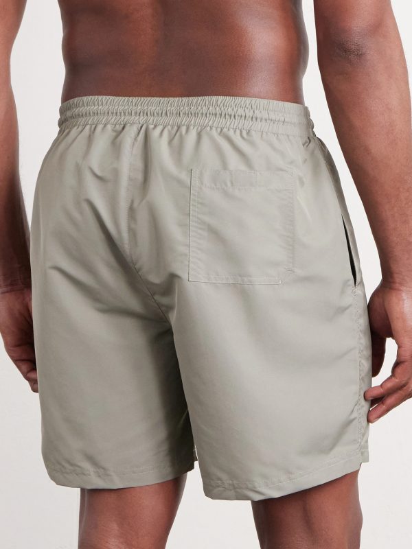 Straight-Leg Mid-Length Logo-Embroidered Swim Shorts - BK Straight-Leg Mid-Length Logo-Embroidered Swim Shorts - BK