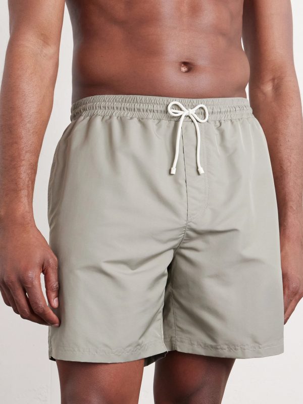 Straight-Leg Mid-Length Logo-Embroidered Swim Shorts - FR Straight-Leg Mid-Length Logo-Embroidered Swim Shorts - FR