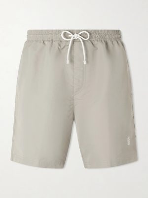 Straight-Leg Mid-Length Logo-Embroidered Swim Shorts Straight-Leg Mid-Length Logo-Embroidered Swim Shorts