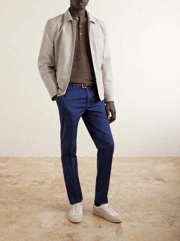 Ribbed Linen and Cotton-Blend Henley Sweater - OU Ribbed Linen and Cotton-Blend Henley Sweater - OU