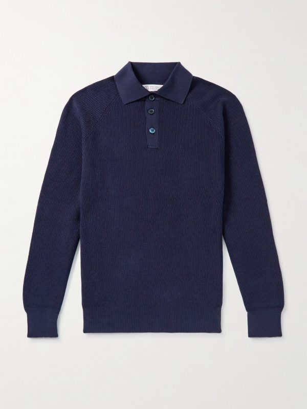 Ribbed Cotton Polo Shirt Ribbed Cotton Polo Shirt