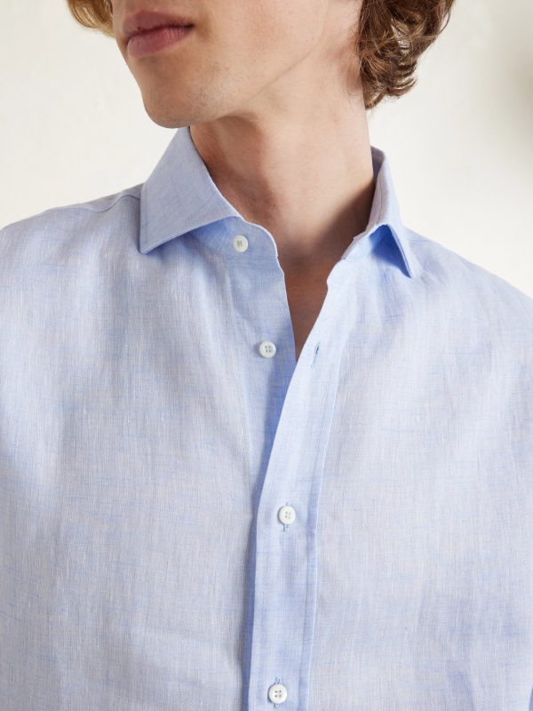 Cutaway-Collar Linen Shirt - CU Cutaway-Collar Linen Shirt - CU