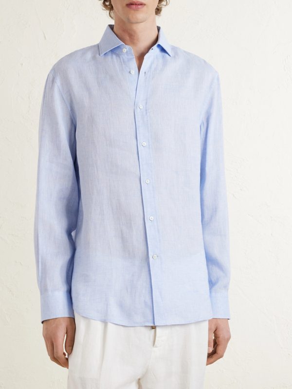 Cutaway-Collar Linen Shirt - FR Cutaway-Collar Linen Shirt - FR