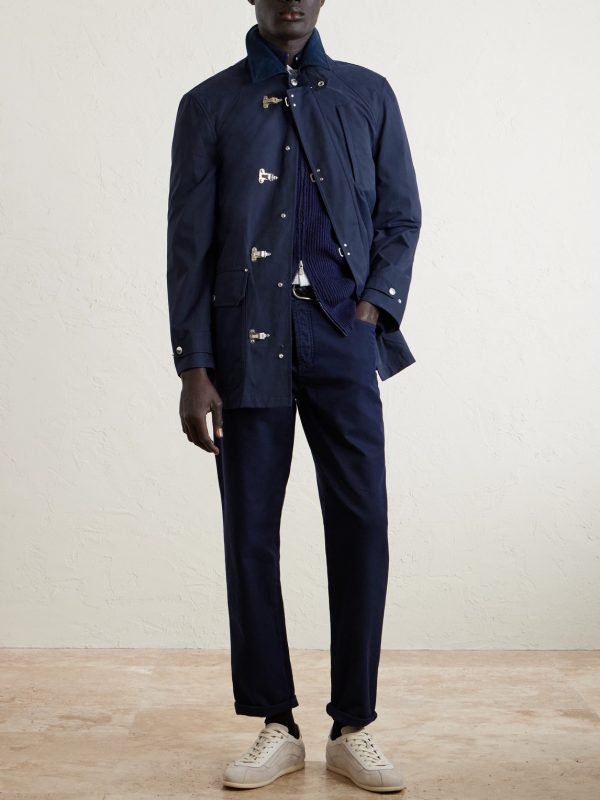 Corduroy-Trimmed Cotton-Blend Field Jacket - OU Corduroy-Trimmed Cotton-Blend Field Jacket - OU