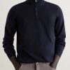 Contrast-Tipped Cashmere Half-Zip Sweater - FR Contrast-Tipped Cashmere Half-Zip Sweater - FR