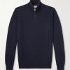 Contrast-Tipped Cashmere Half-Zip Sweater Contrast-Tipped Cashmere Half-Zip Sweater
