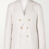 Double-Breasted Prince of Wales Checked Wool-Blend Blazer