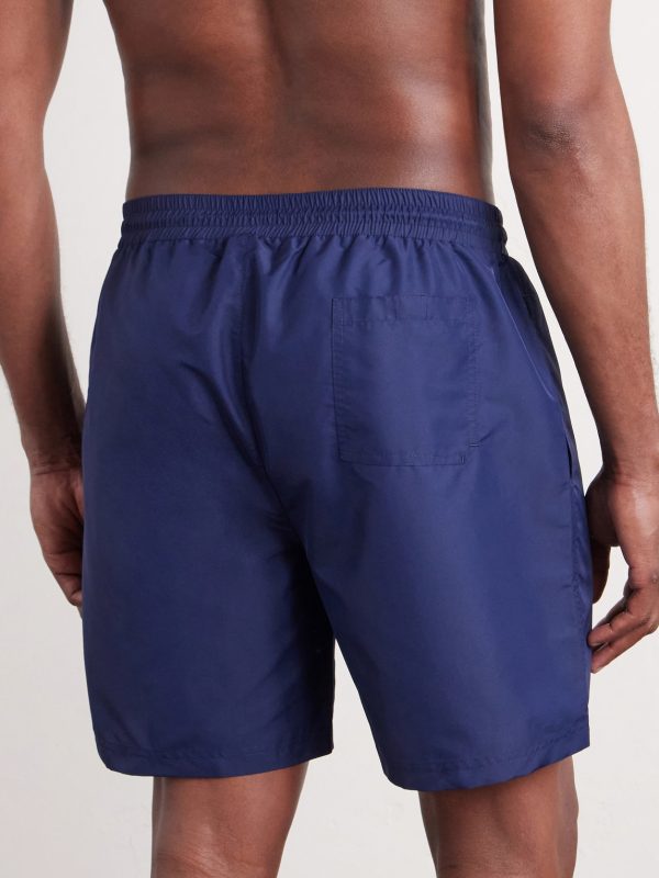 Straight-Leg Mid-Length Logo-Embroidered Swim Shorts - BK Straight-Leg Mid-Length Logo-Embroidered Swim Shorts - BK