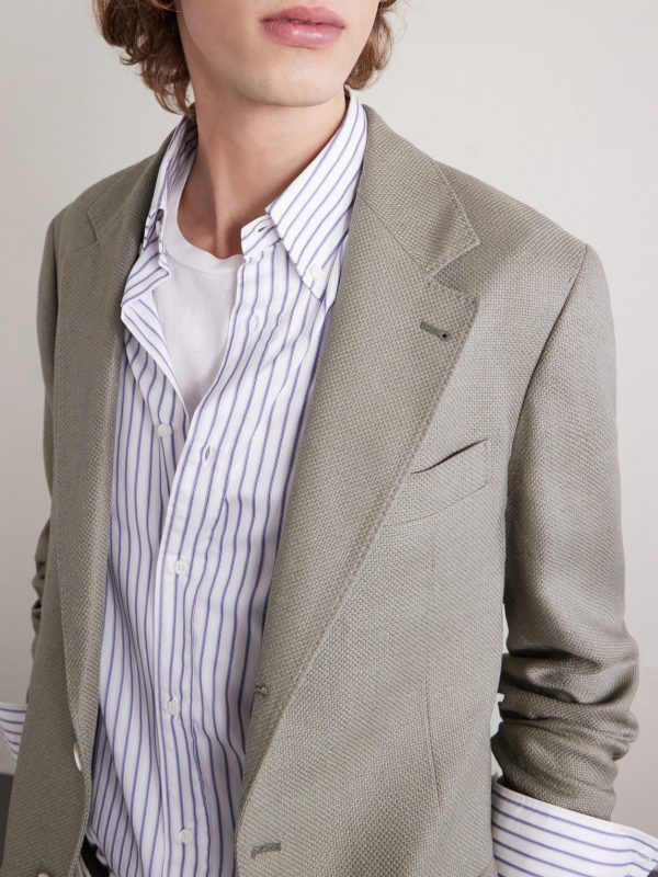 Button-Down Collar Striped Cotton-Poplin Shirt - CU Button-Down Collar Striped Cotton-Poplin Shirt - CU