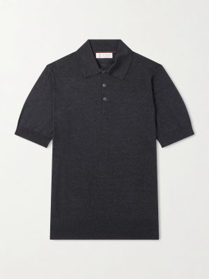 Slim-Fit Silk and Cotton-Blend Polo Shirt Slim-Fit Silk and Cotton-Blend Polo Shirt