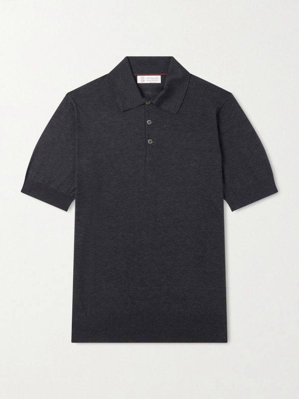 Slim-Fit Silk and Cotton-Blend Polo Shirt