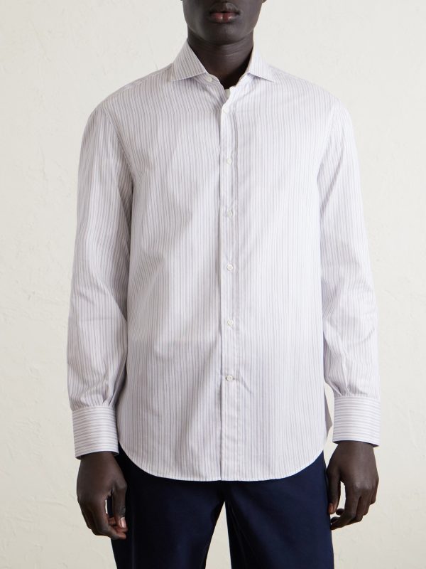 Striped Cotton-Poplin Shirt - FR Striped Cotton-Poplin Shirt - FR