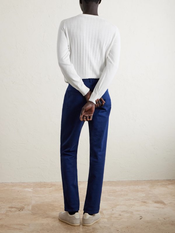 Ribbed Cotton Sweater - BK Ribbed Cotton Sweater - BK