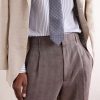 Straight-Leg Pleated Linen and Wool-Blend Suit Trousers - CU
