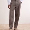 Straight-Leg Pleated Linen and Wool-Blend Suit Trousers - FR