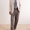 Straight-Leg Pleated Linen and Wool-Blend Suit Trousers - OU