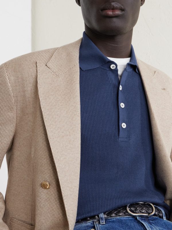 Ribbed Cotton Polo Shirt - CU Ribbed Cotton Polo Shirt - CU