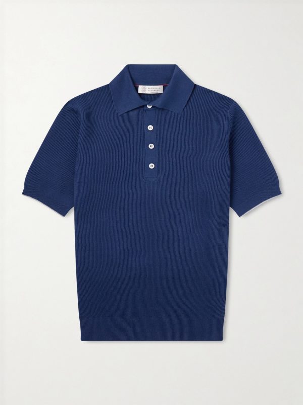 Ribbed Cotton Polo Shirt Ribbed Cotton Polo Shirt