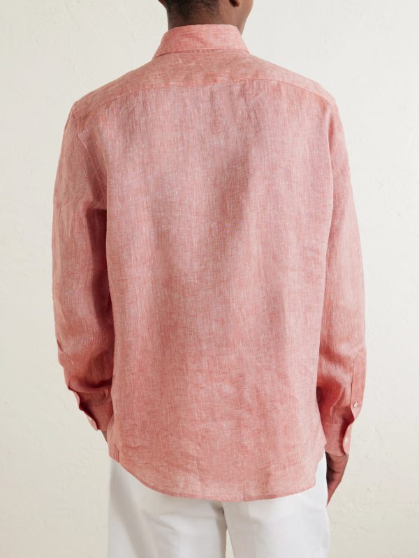 Cutaway-Collar Linen Shirt - BK Cutaway-Collar Linen Shirt - BK