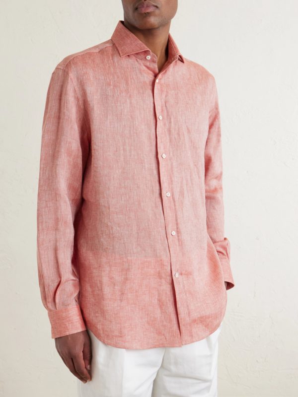 Cutaway-Collar Linen Shirt - FR Cutaway-Collar Linen Shirt - FR