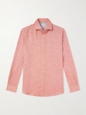 Cutaway-Collar Linen Shirt