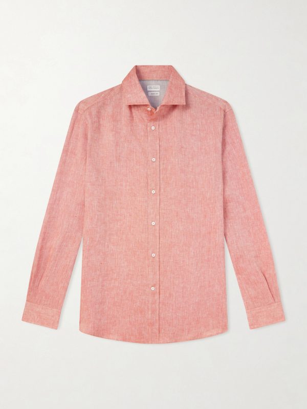 Cutaway-Collar Linen Shirt Cutaway-Collar Linen Shirt