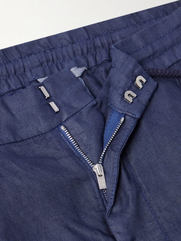 Tapered Pleated Linen-Twill Drawstring Trousers - CU Tapered Pleated Linen-Twill Drawstring Trousers - CU
