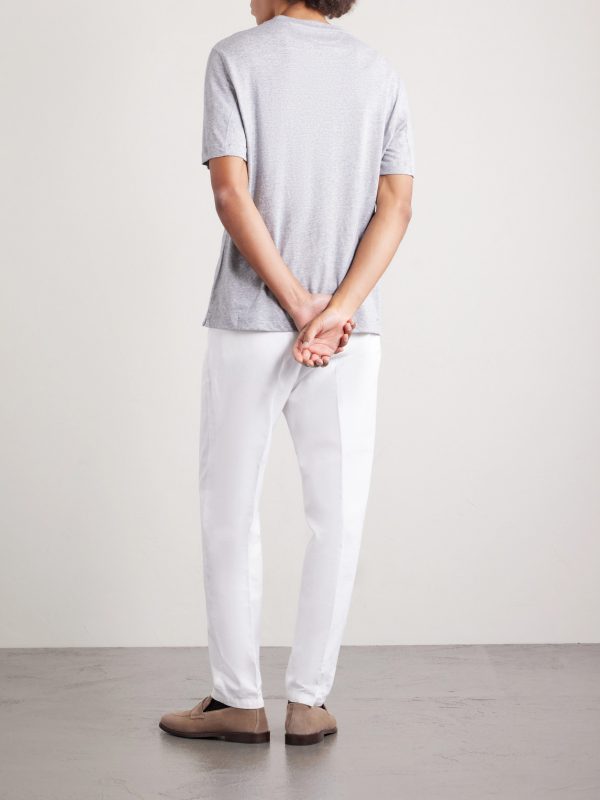 Slub Linen and Cotton-Blend Jersey T-Shirt - BK Slub Linen and Cotton-Blend Jersey T-Shirt - BK