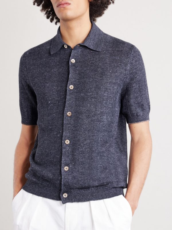 Linen and Cotton-Blend Polo Shirt - FR Linen and Cotton-Blend Polo Shirt - FR