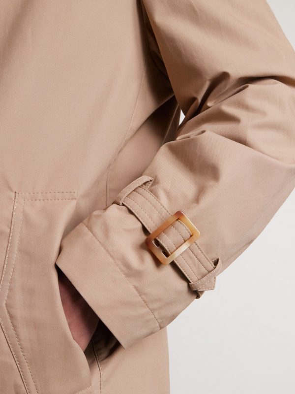Belted Cotton-Blend Trench Coat - E1
