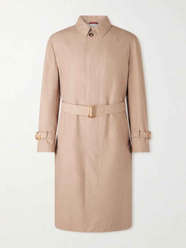 Belted Cotton-Blend Trench Coat