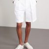 Wide-Leg Pleated Cotton and Linen-Blend Bermuda Shorts - FR Wide-Leg Pleated Cotton and Linen-Blend Bermuda Shorts - FR